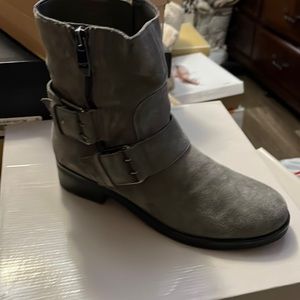 Beautiful pre-loved grey suede bootie
